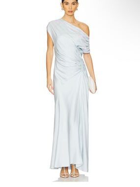 ALC Penny Dress in Cascade blue off the shoulder medium size 8